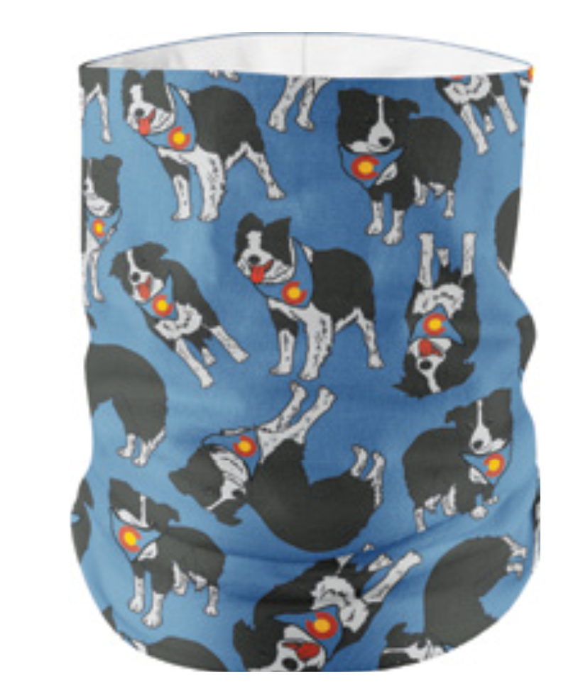 Colorado Flag Doggy Dog Head Gaiter with Pocket