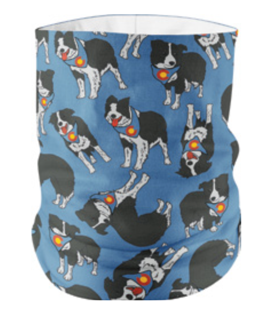 Colorado Flag Doggy Dog Head Gaiter with Pocket