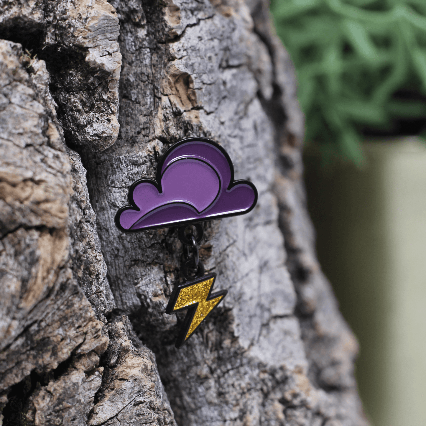 Rain or Shine Lighting Bolt Enamel Pin