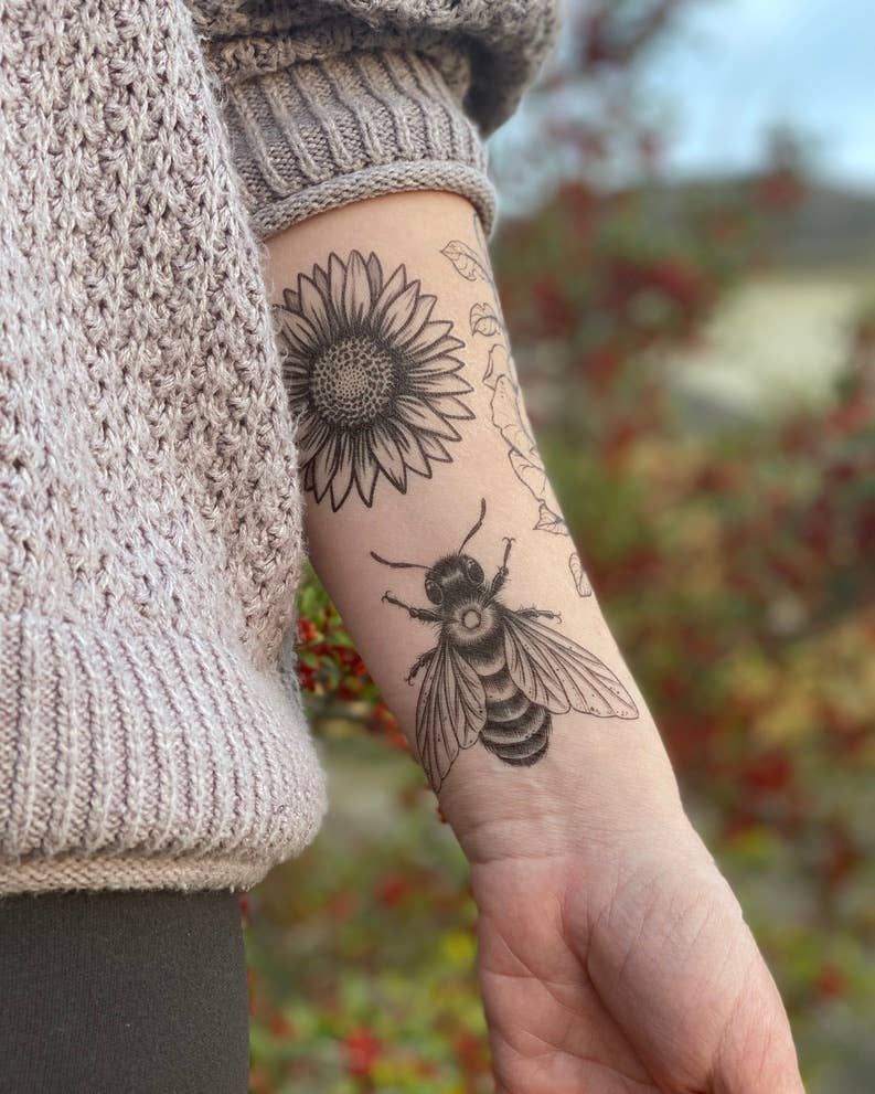 Sunflower Temporary Tattoo