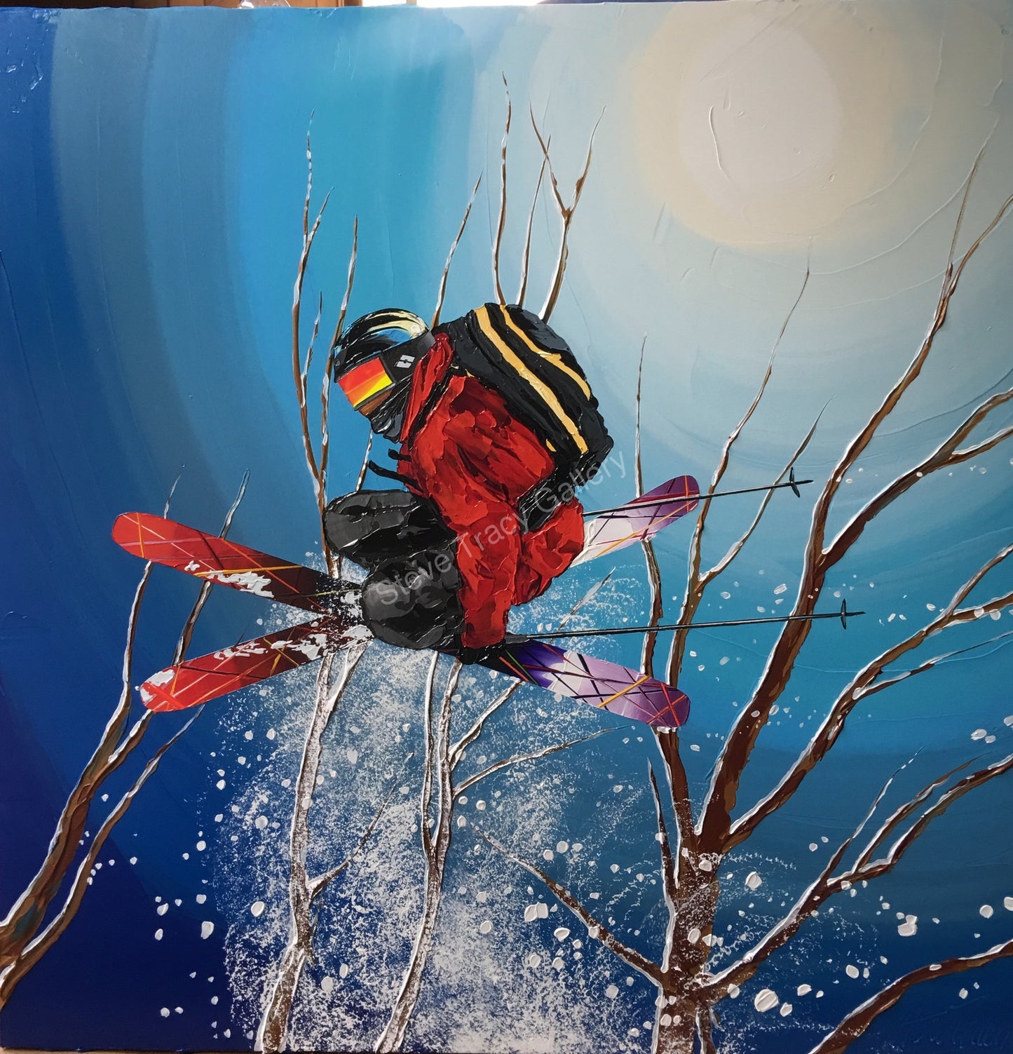 Extreme Skiers Art on Acrylic