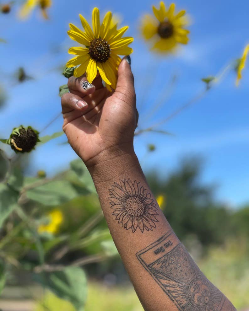 Sunflower Temporary Tattoo