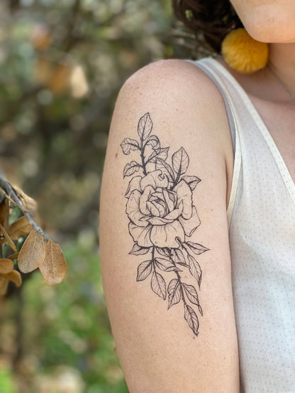 Rose Blossom Temporary Tattoo