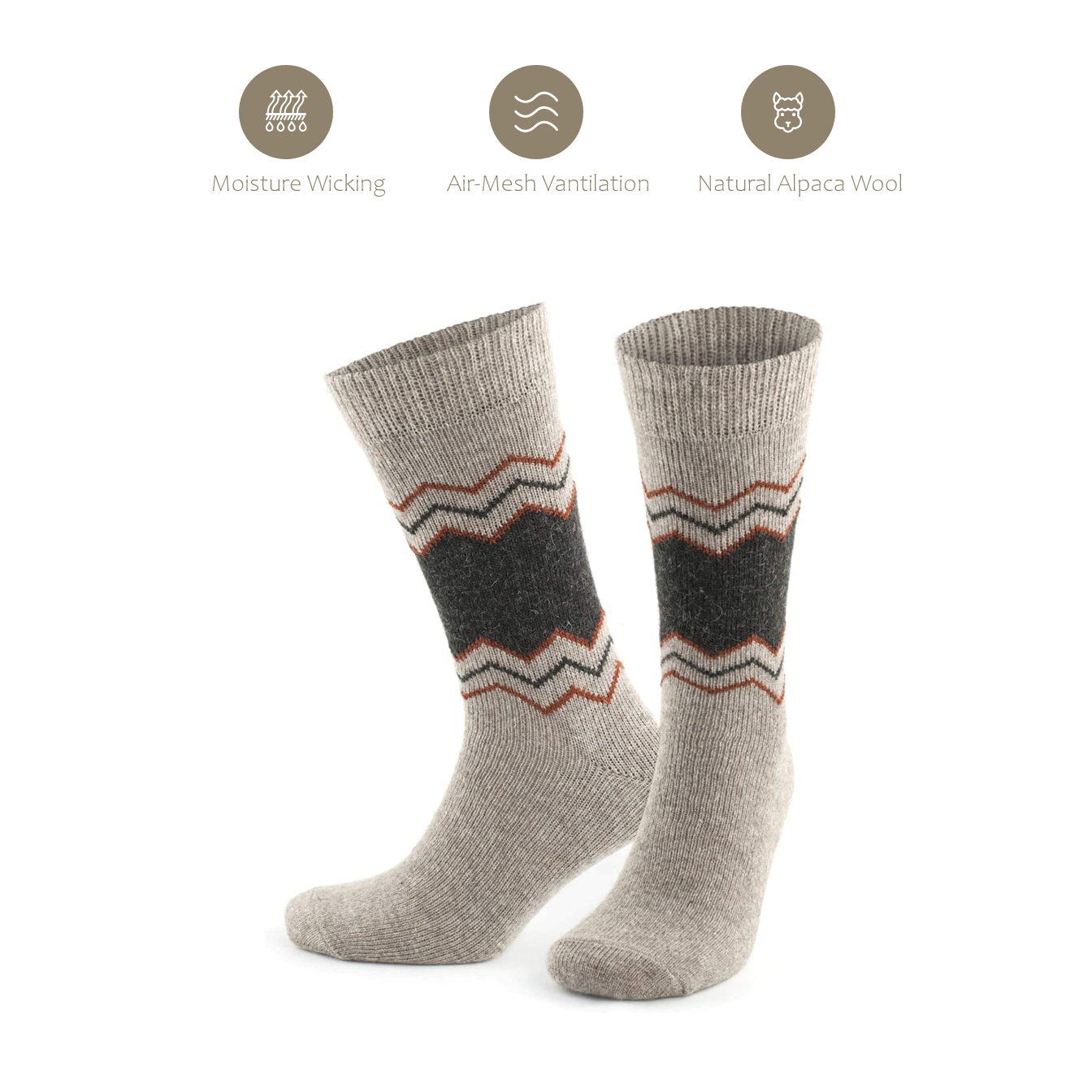 Alpaca Socks ZigZag