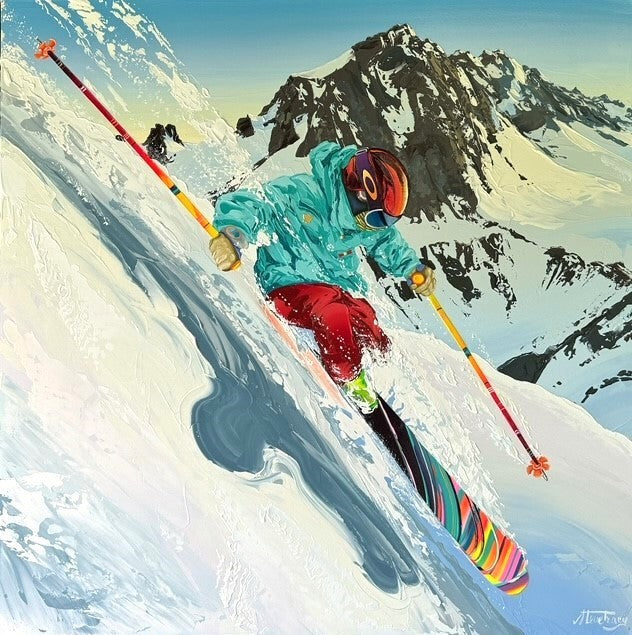 Extreme Skiers Art on Acrylic